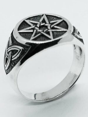 Silver Ring Heptagram Star