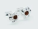 Silver Amber Stud Flower 1.5g