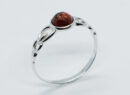 Silver Amber Ring Round 1.25g