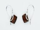 Silver Amber Earring Rectangle