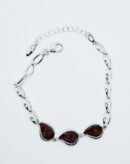 Silver Amber Bracelet Tear 7g