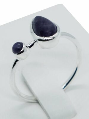 Silver Ring Amethyst Pear Drop
