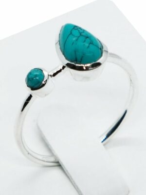 Silver Ring Turquoise PearDrop