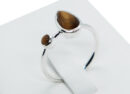 Silver Ring Tiger Eye PearDrop