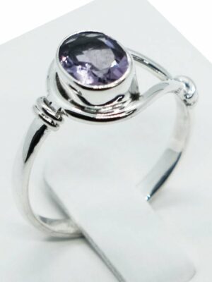 Silver Ring Cut Amethyst
