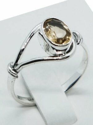 Silver Ring Cut Citrine