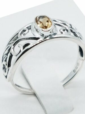 Silver Ring Oval Cut Citrine