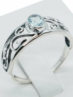Silver Ring Oval Cut Topaz