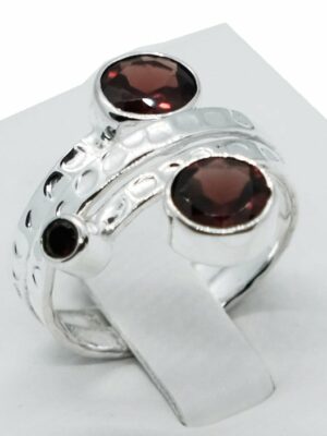 Silver Ring Cut Garnet