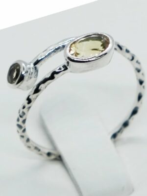 Silver Ring Twist Cut Citrine