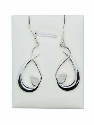 Silver Earring Rainbow Drop