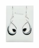 Silver Earring Onyx Drop