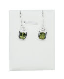 Silver Earring Octagon Peridot