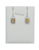 Silver Earring Octagon Citrine