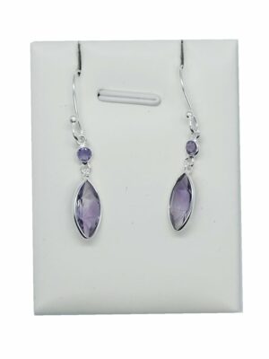 Silver Earring MRQ Amethyst