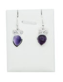 Silver Earring Pear Amethyst