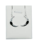 Silver Earring Moon Onyx