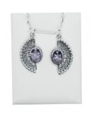 Silver Earring Fan and Am