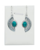 Silver Earring Fan and Turq