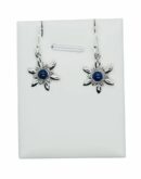 Silver Earring Flower Lapis