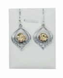 Silver Earring Cut Citrine