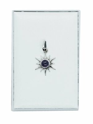 Silver Pendant Sun Amethyst