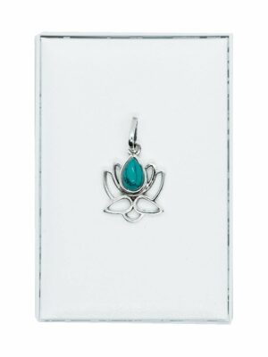 Silver Pendant Lotus Turquoise