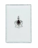 Silver Pendant Lotus Garnet