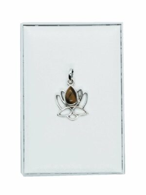 Silver Pendant Lotus Tiger Eye