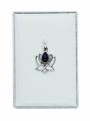 Silver Pendant Lotus Amethyst
