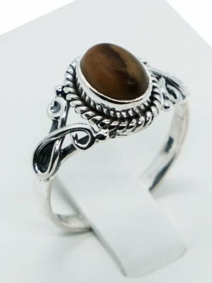 Silver Ring Fancy Tiger Eye