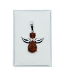 Silver Amber Pendant Angel 2.1g