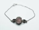 Silver Bracelet Rose Quartz