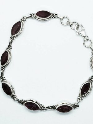 Silver Bracelet Ruby Cut