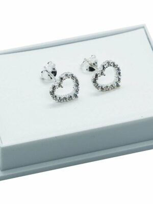 Silver Earing Heart CZ