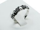 Silver Ring Hearts Flowers