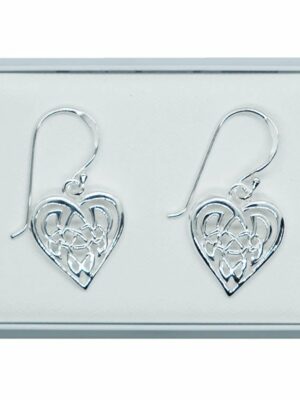 Silver Earing Heart Celtic