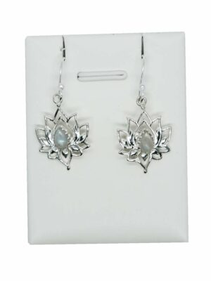 Silver Earring Lotus Rainbow