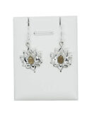 Silver Earring Lotus Citrine