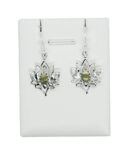 Silver Earring Lotus Peridot