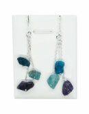 Silver Earring Hanging Stones