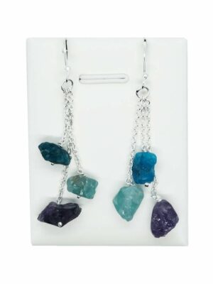 Silver Earring Hanging Stones