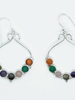 Silver Earring Hanging 7 Chakra