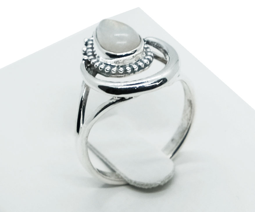 Silver Ring Moon Rainbow