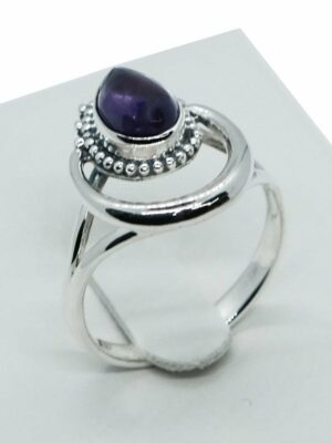 Silver Ring Moon Amethyst