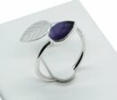 Silver Ring Leaf Amethyst