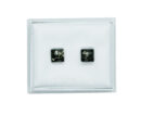Silver Amber Stud Square 1g Green