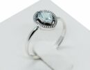 Silver Ring Peardrop Blue Topaz