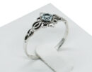 Silver Ring Flower Blue Topaz