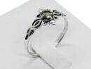 Silver Ring Flower Peridot
